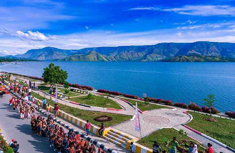 Samosir Island in the middle of the lake