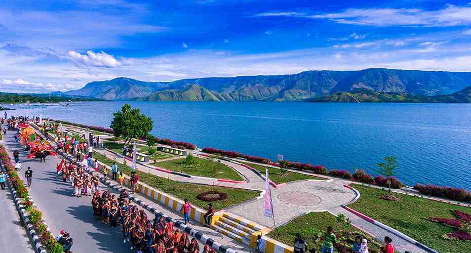 Samosir Island in the middle of the lake